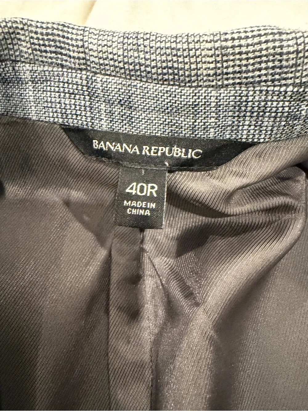 Banana Republic Heritage Linen Gray Plaid Sport Coat - 40 Regular